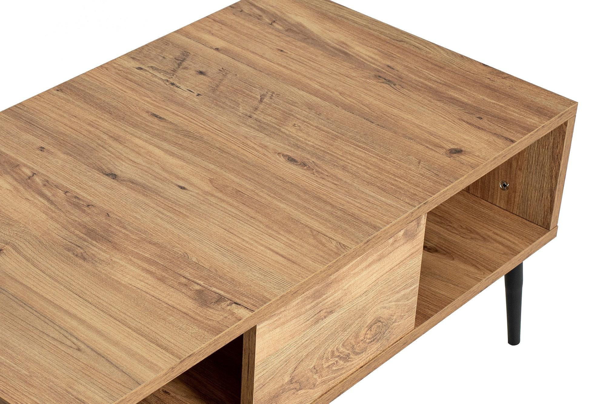 Bukle Tavolino da salotto impiallacciatura di legno nero 6