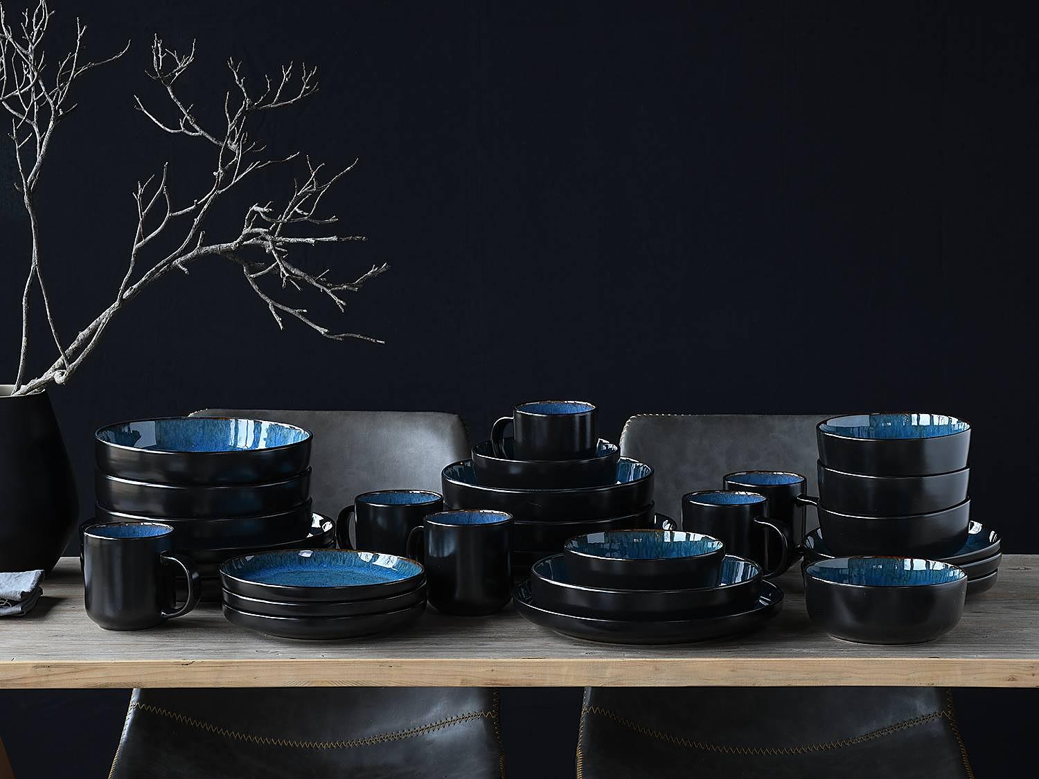 Combination Dinner Set Nordic Fjord 30-piece Set Stoneware Blue 2