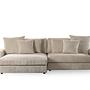 Sofa 3-Sitzer Chaiselongue Rechts Links Teakholz Beige 2