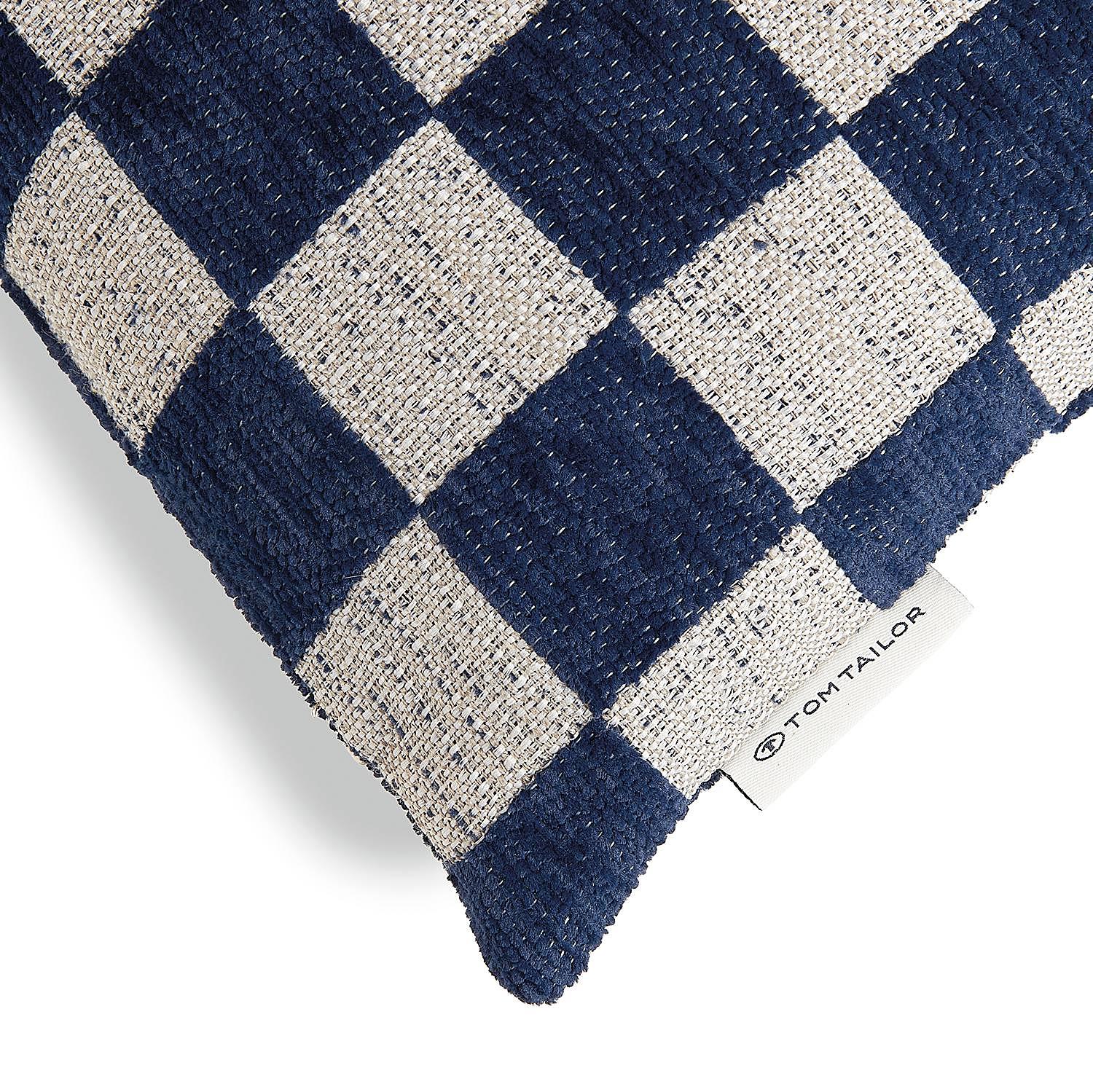 Checkerbox Cushion Cover Navy Blue 45x45cm 3