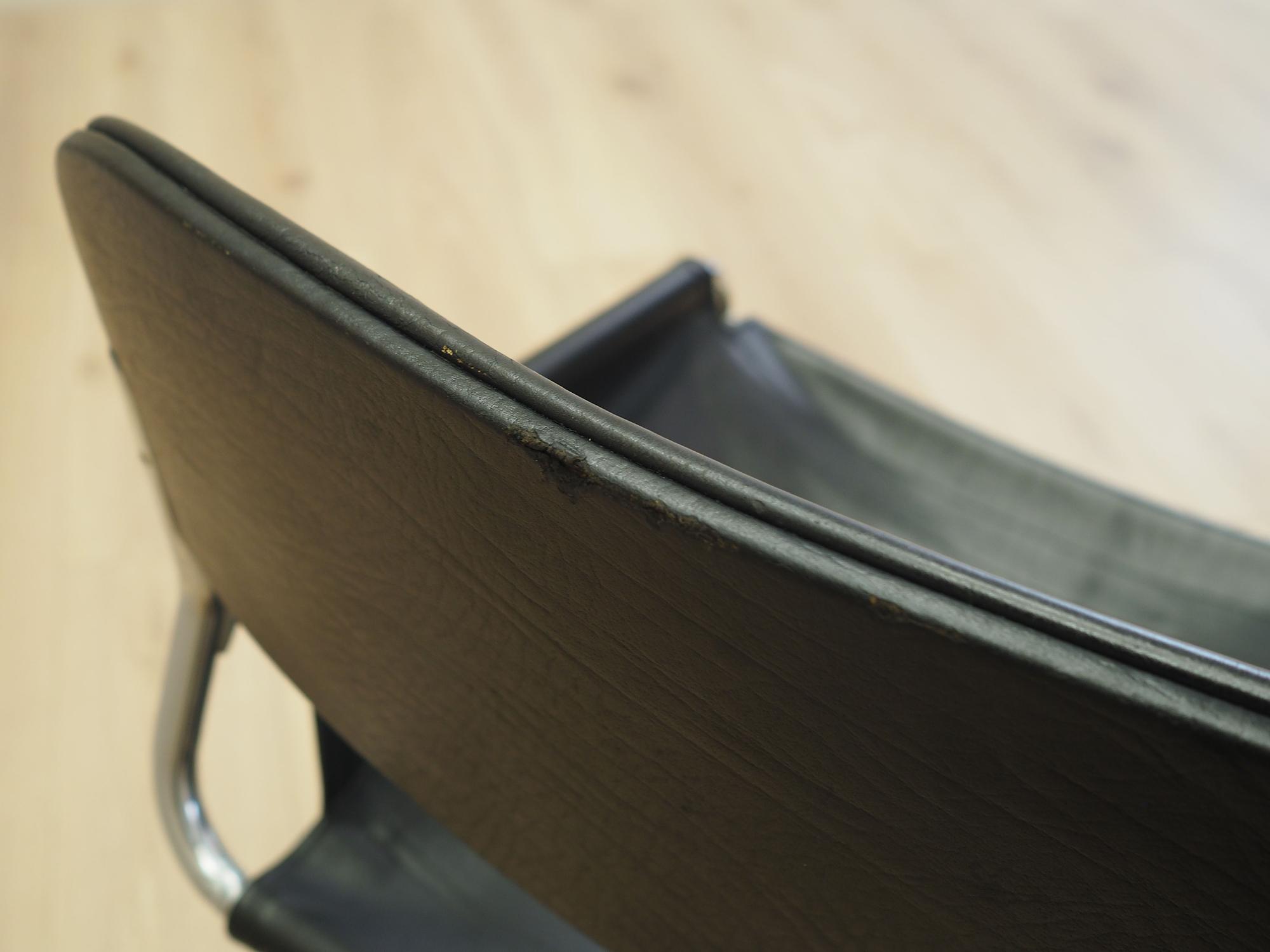 Esszimmerstuhl Leder 1970er Jahre 11