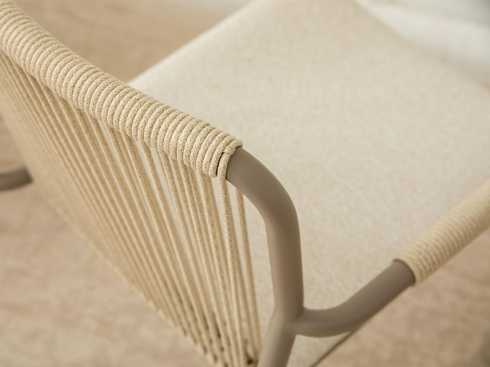 Peralta Outdoor Garden Chair 1-Seater Polyester Cream 57x62x83 cm 6