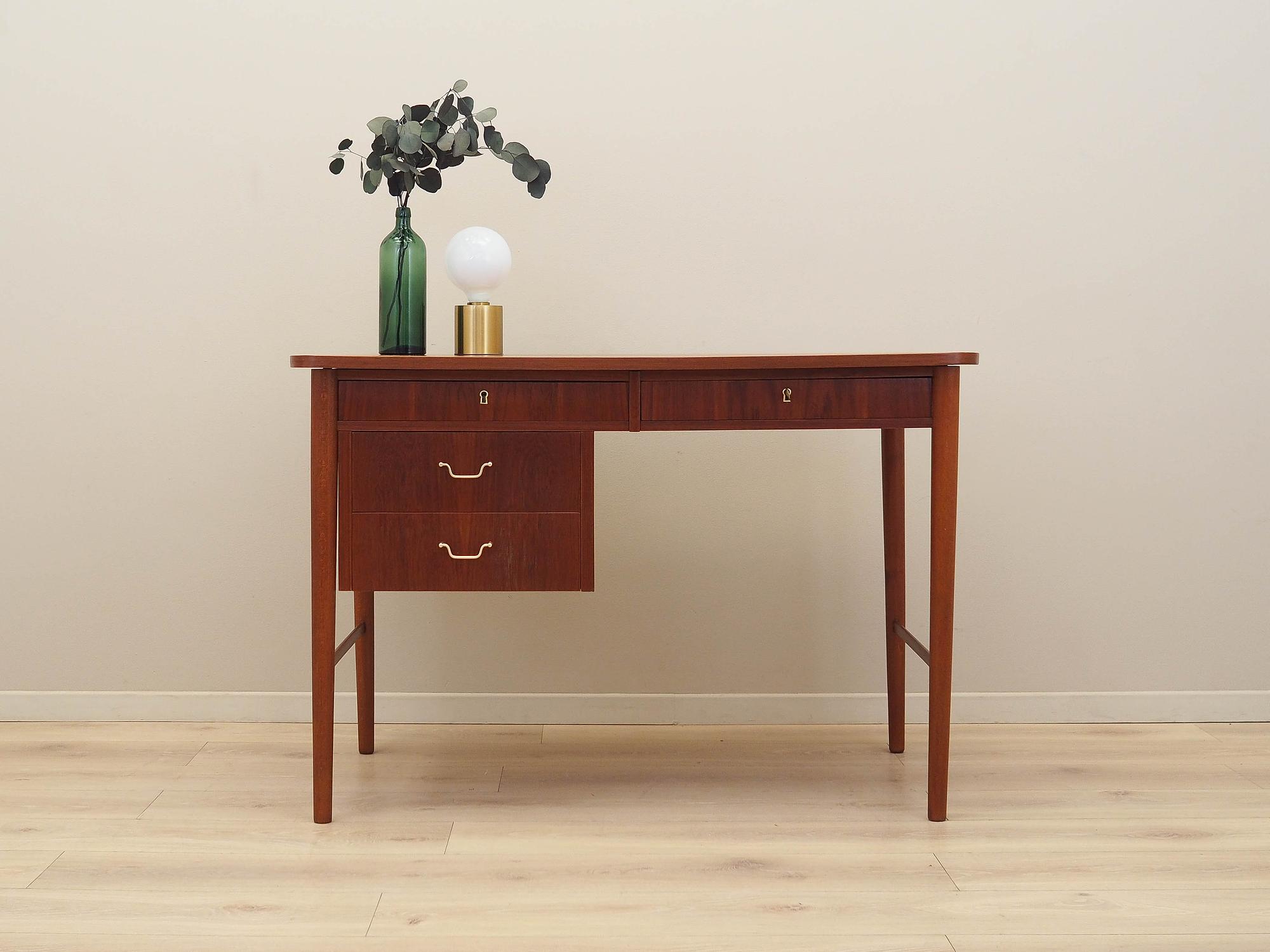 Teak desk Brown 1960s 1