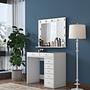 Dressing table with mirror and drawers White 3