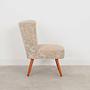 2x Vintage Sessel Buchenholz Textil Beige 1970er Jahre 13
