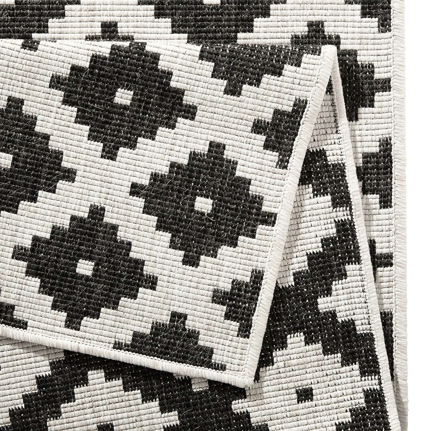 Indoor/outdoor rug Nizza Polypropylene Black 80 x 150 cm 1