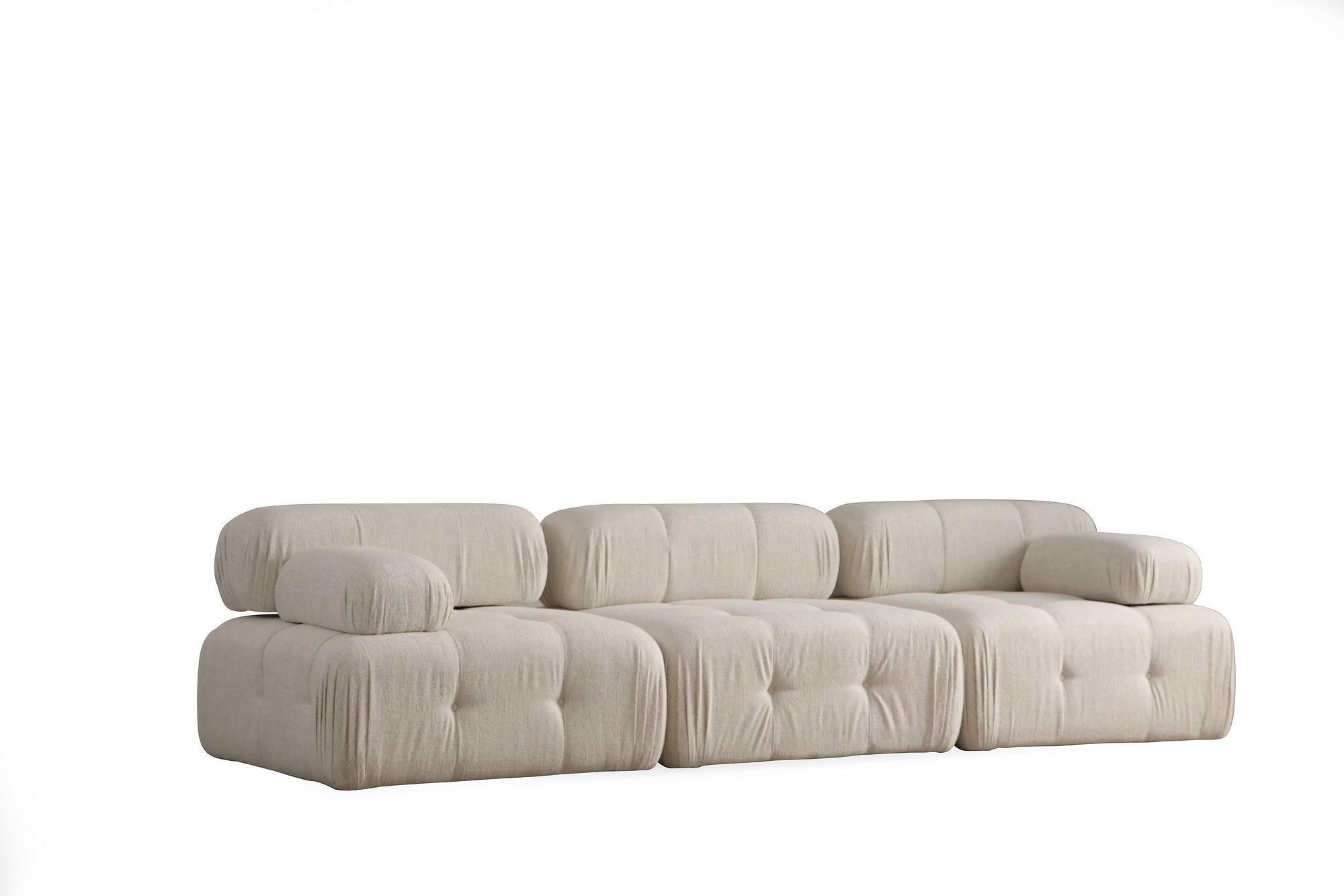 Doblo Modular Sofa 3-Seater Cream Bouclé 5