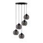 Pendant lamp with 5 elements Black Metal 2