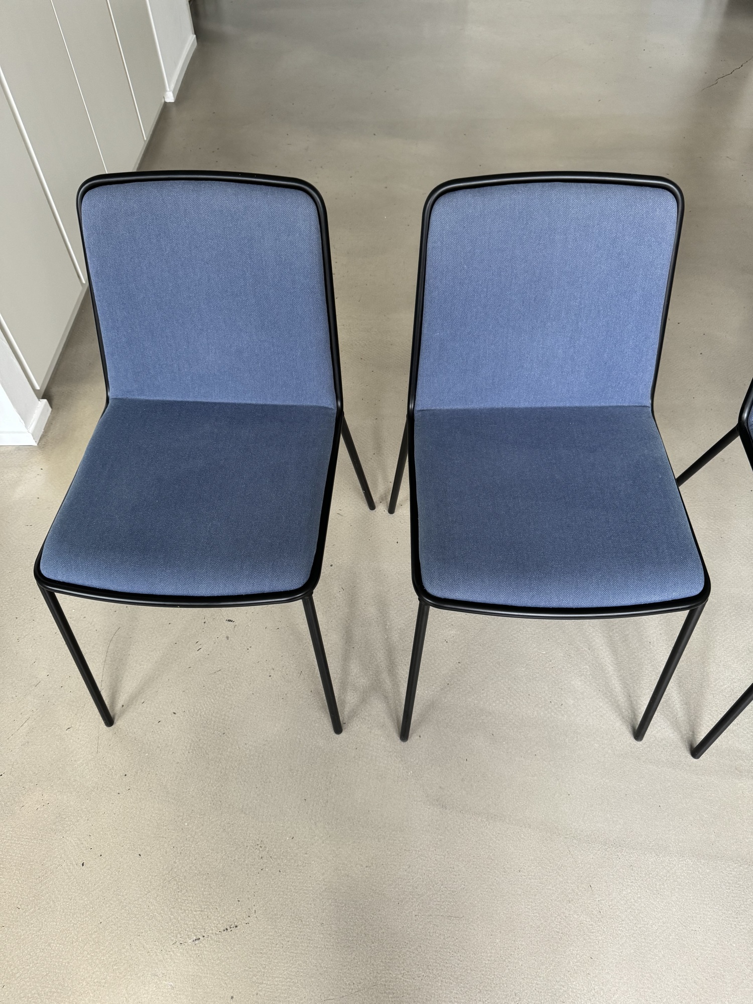 4x Lago Pletra Designer Chair Textile Metal Blue 2