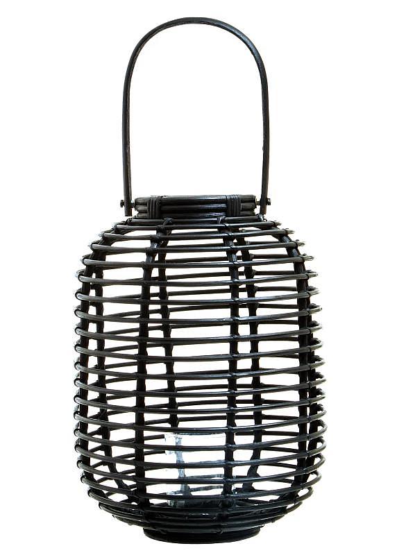 Mataram Kleine Schwarze Naturrattan Laterne
 5
