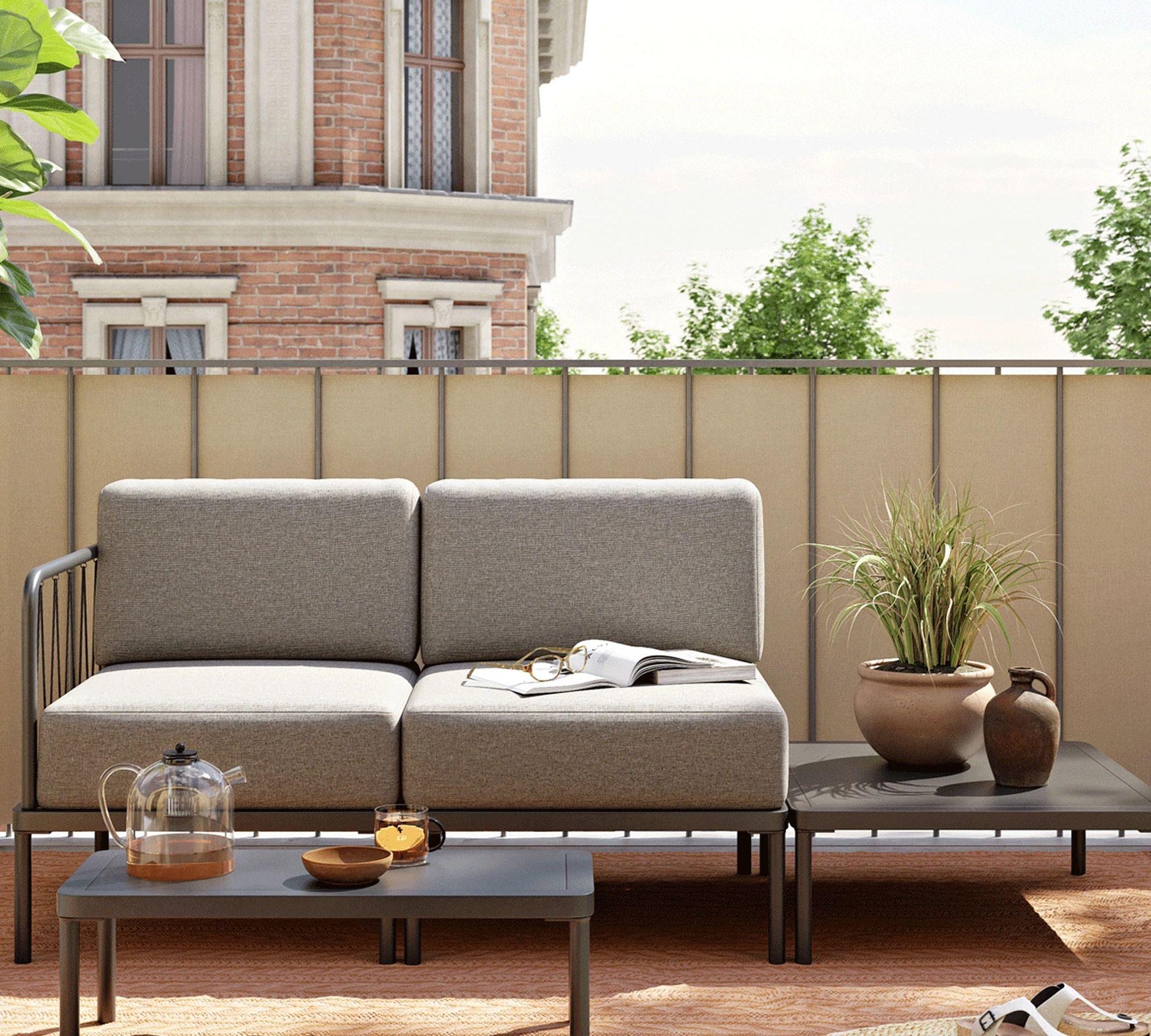 Hadley Outdoor Coffee Table Anthracite Grey Steel 60 x 70 cm 2