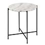Marcocci Beistelltisch Marmor Metall Weiß Schwarz 0