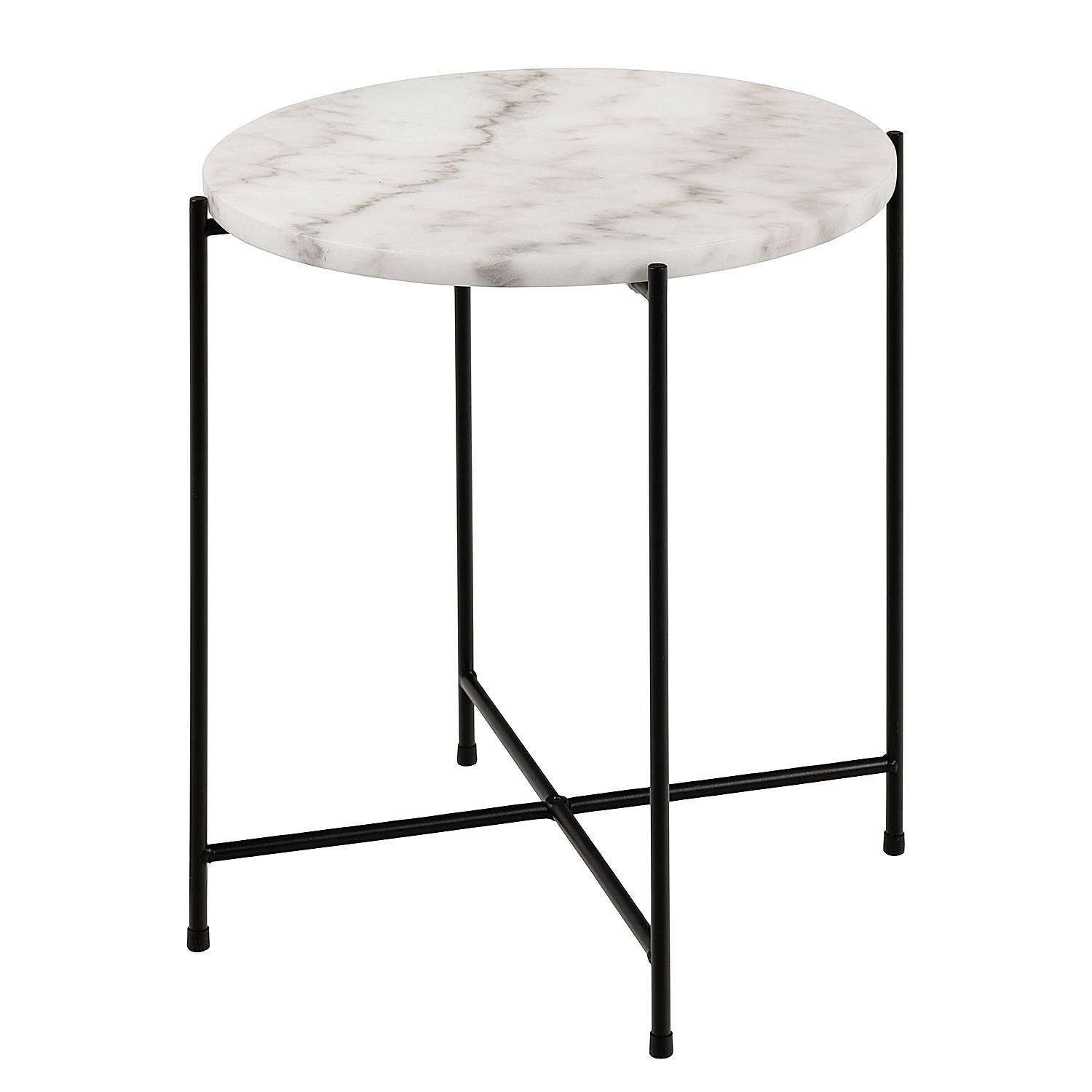 Marcocci Beistelltisch Marmor Metall Weiß Schwarz 0