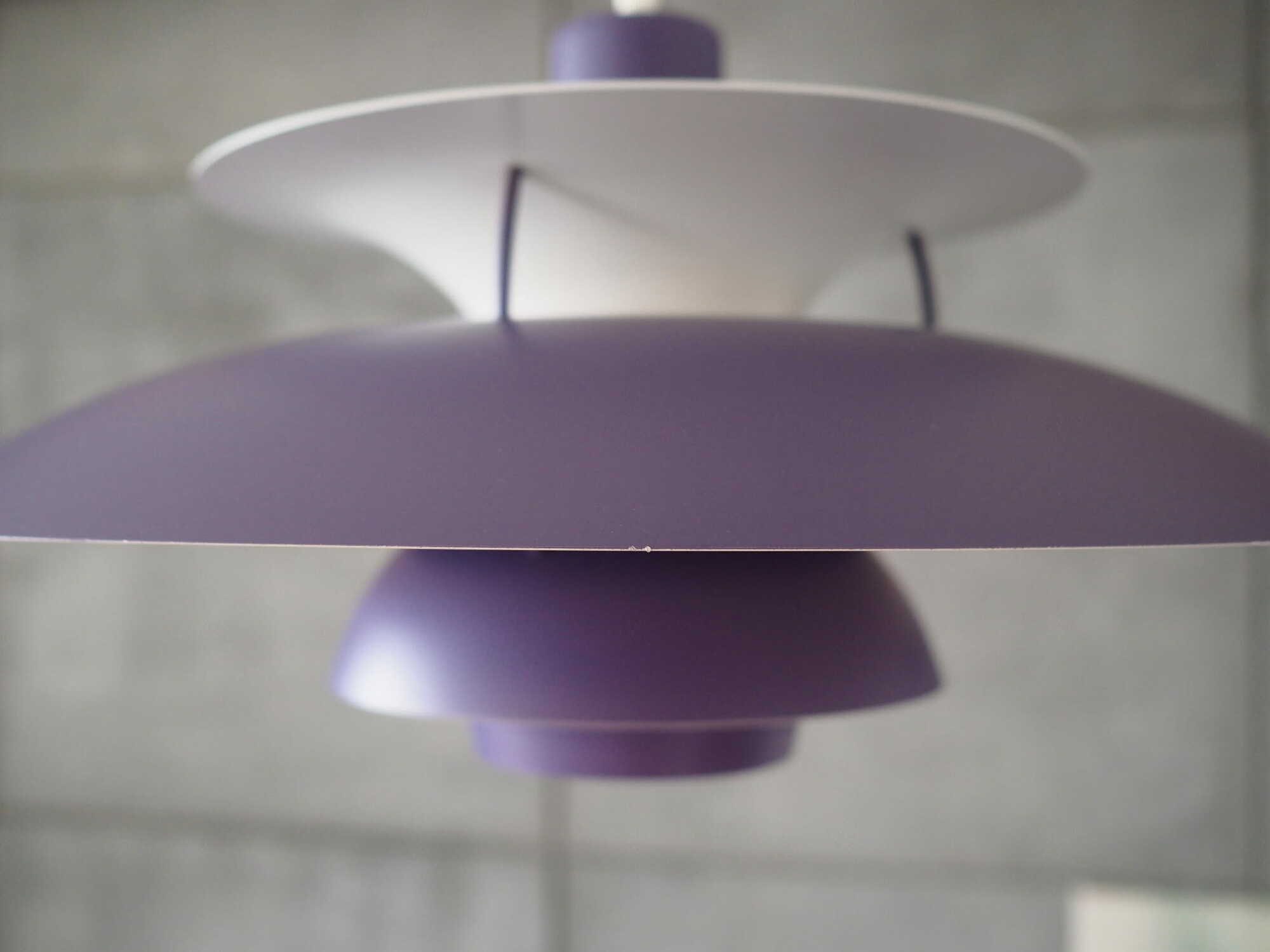 Vintage Pendant Lamp Metal Purple 1970s 3