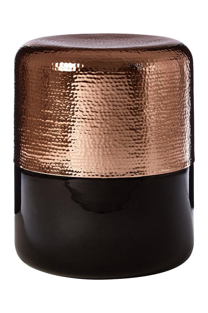 Margot Schwarzes Glas und Kupfer Beistelltisch
 0
