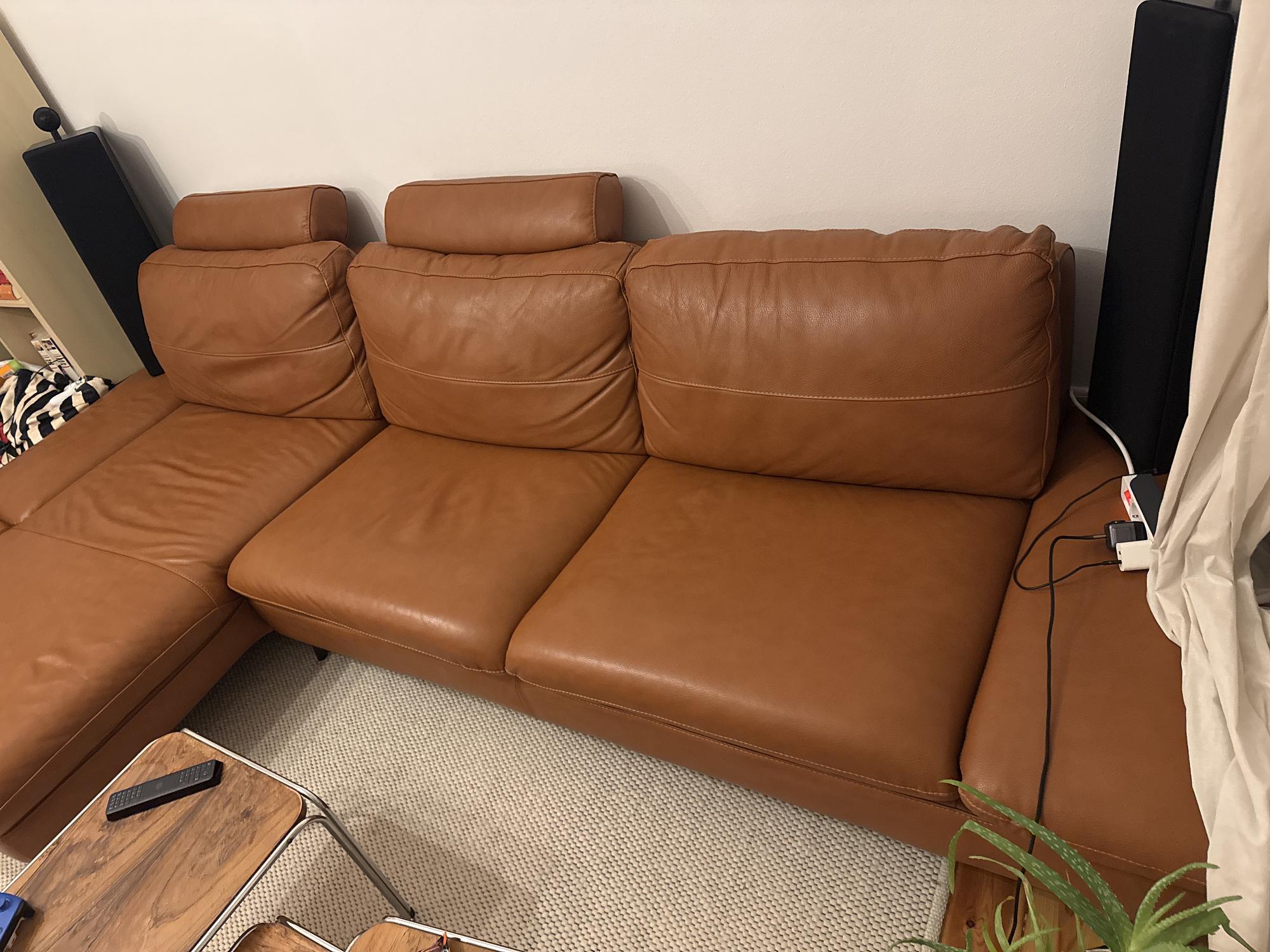 Sofa Récamiere Links Leder Braun 1