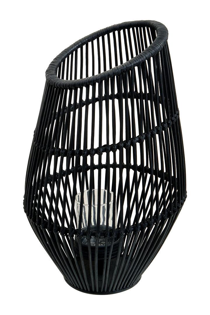 Mataram Große Schwarze Naturrattan Laterne 1