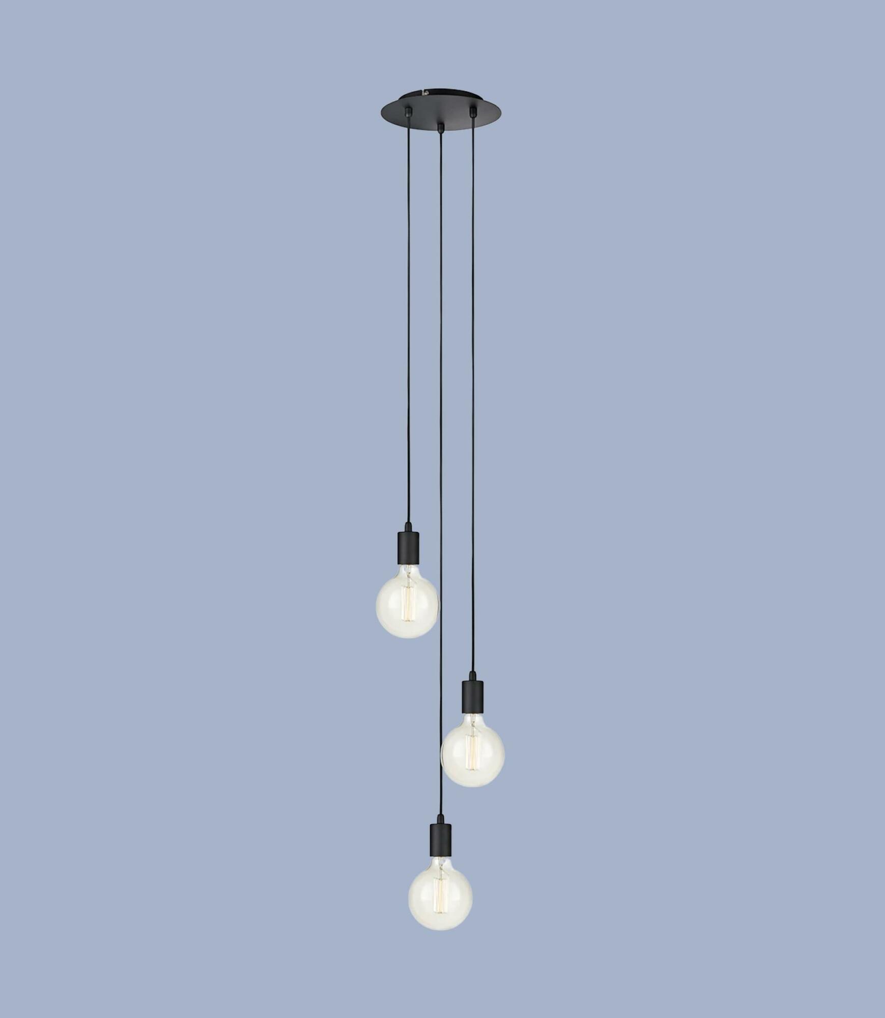 Pendant lamp 3-light Black 1