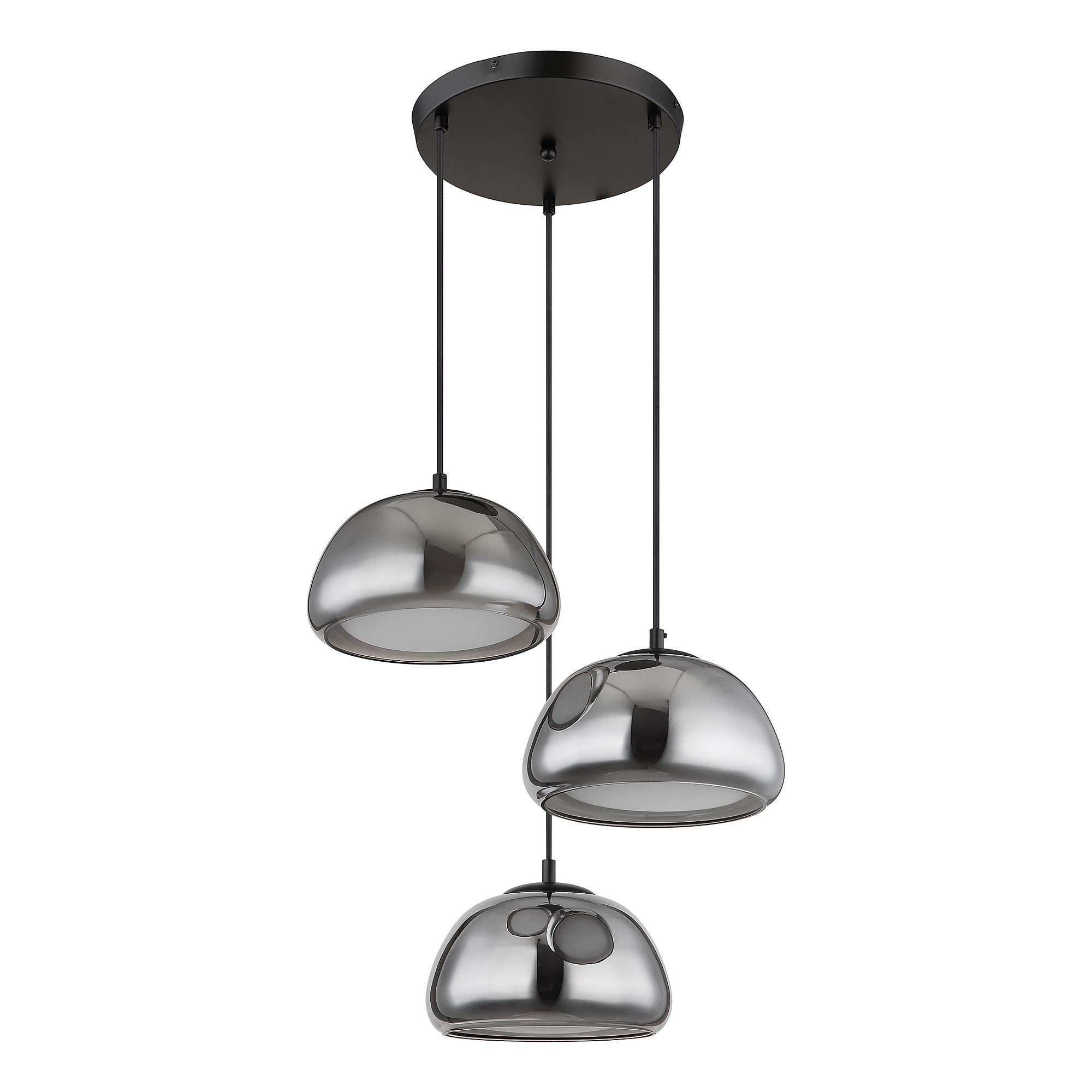 3-Light Pendant Lamp Jella Type B Smoked Glass Iron 4
