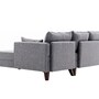 Schlafsofa Récamiere Rechts & Hocker Polyester Holz Grau 9