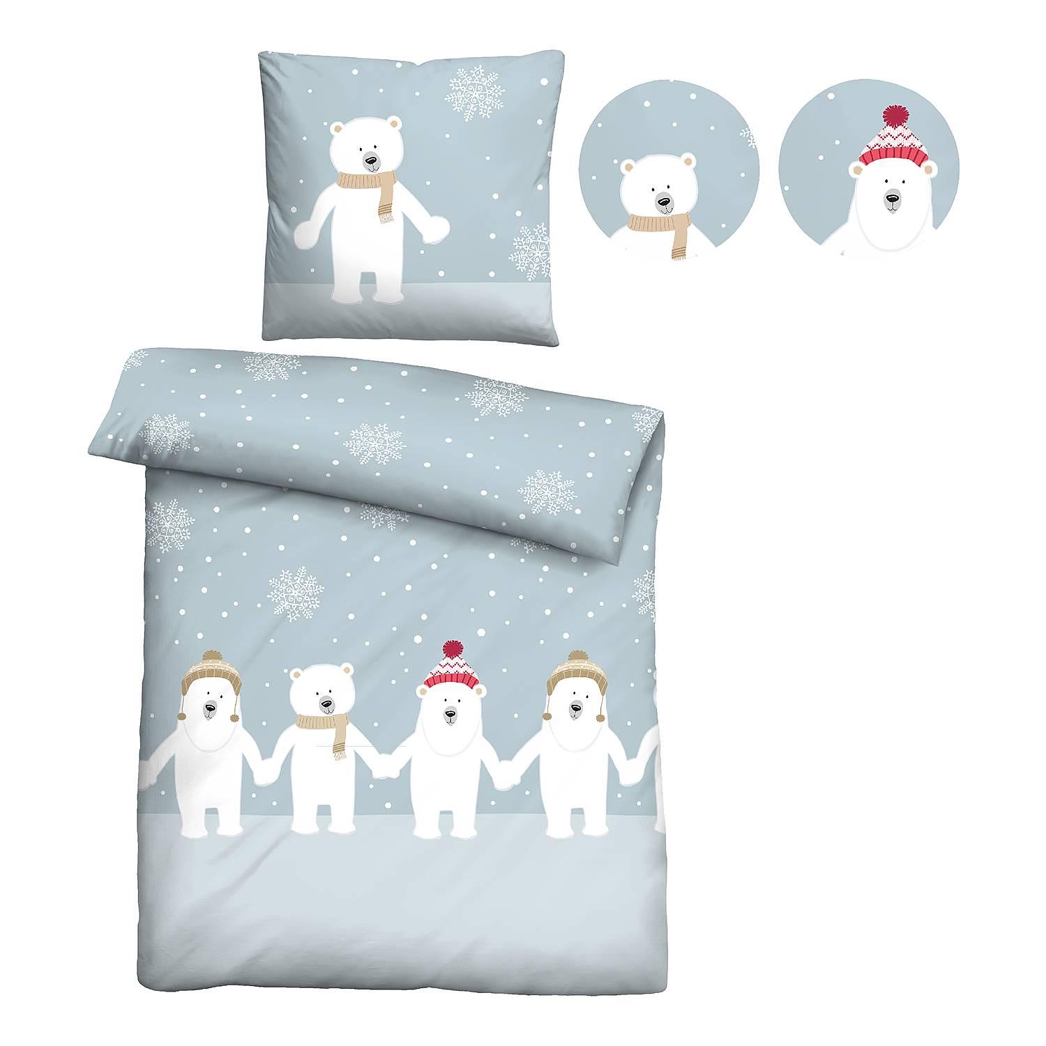 Bed linen Cotton Blue 135x200cm Pillowcase 80x80cm 3