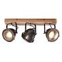 Ceiling light Carmen 3-light Wood Steel 0