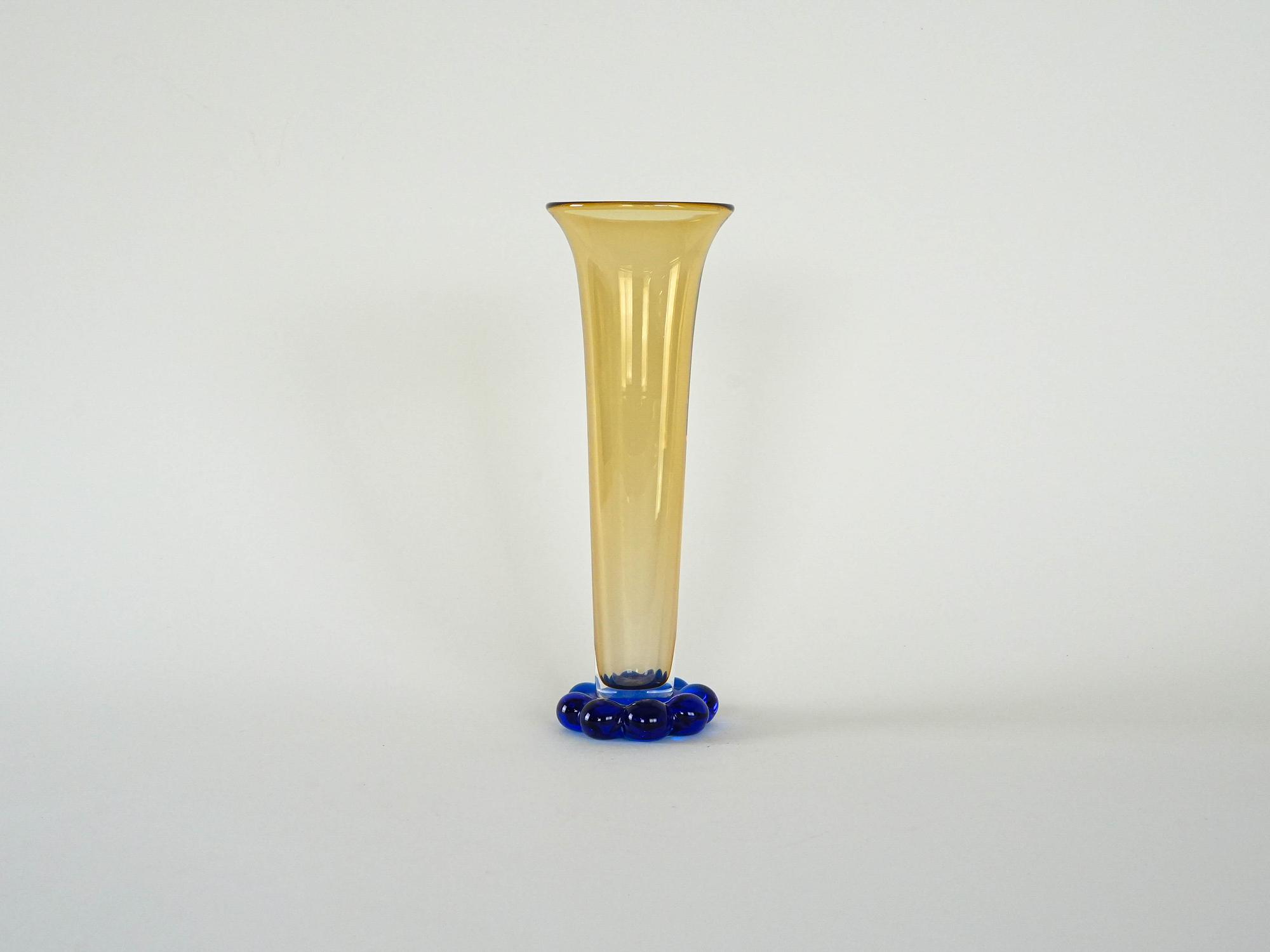 Glass vase Amber Cobalt blue 2