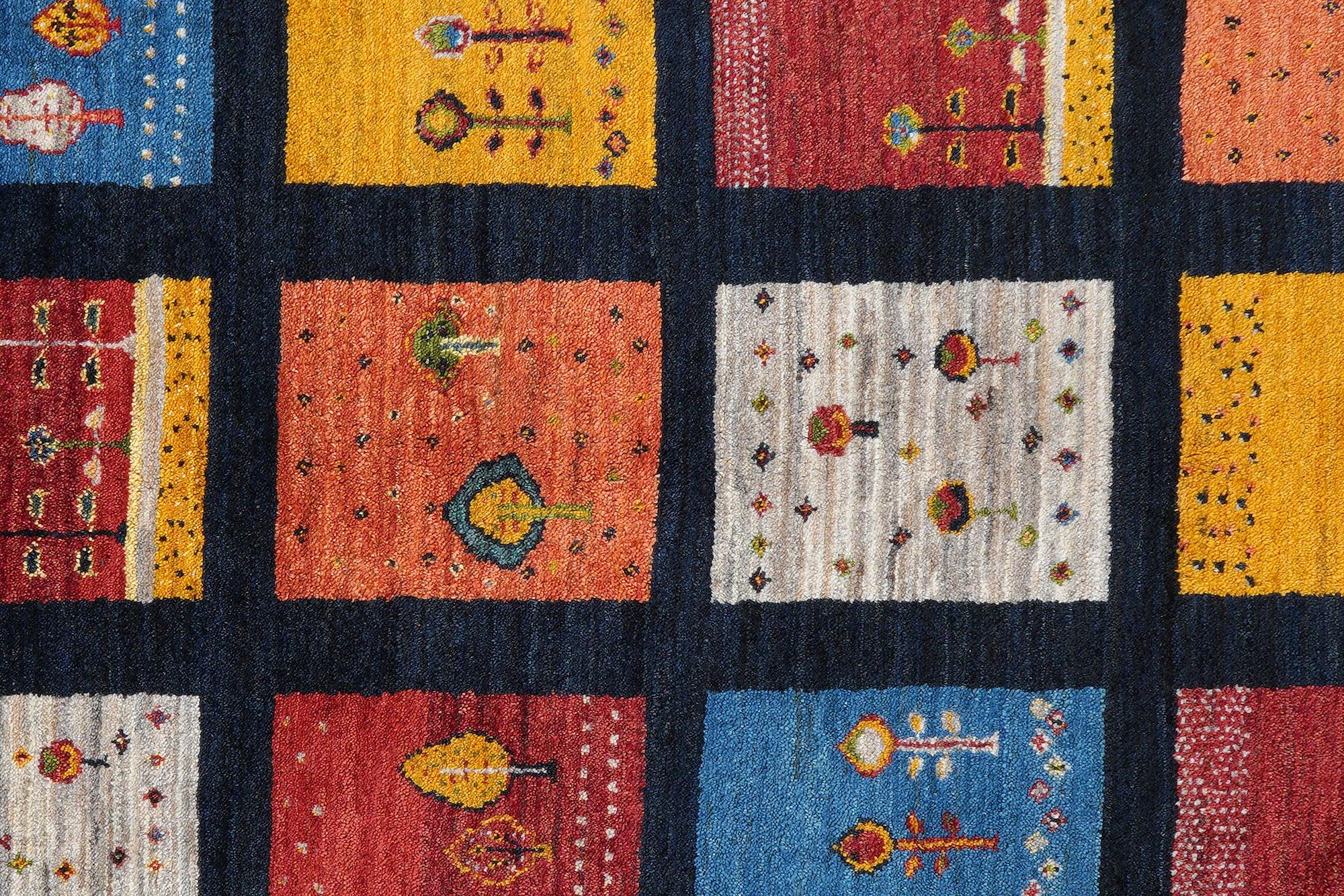 Rizbaf Gabbeh-Teppich Wolle Blau 4