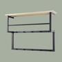 Wandgarderobe Eiche massiv und Metall 1