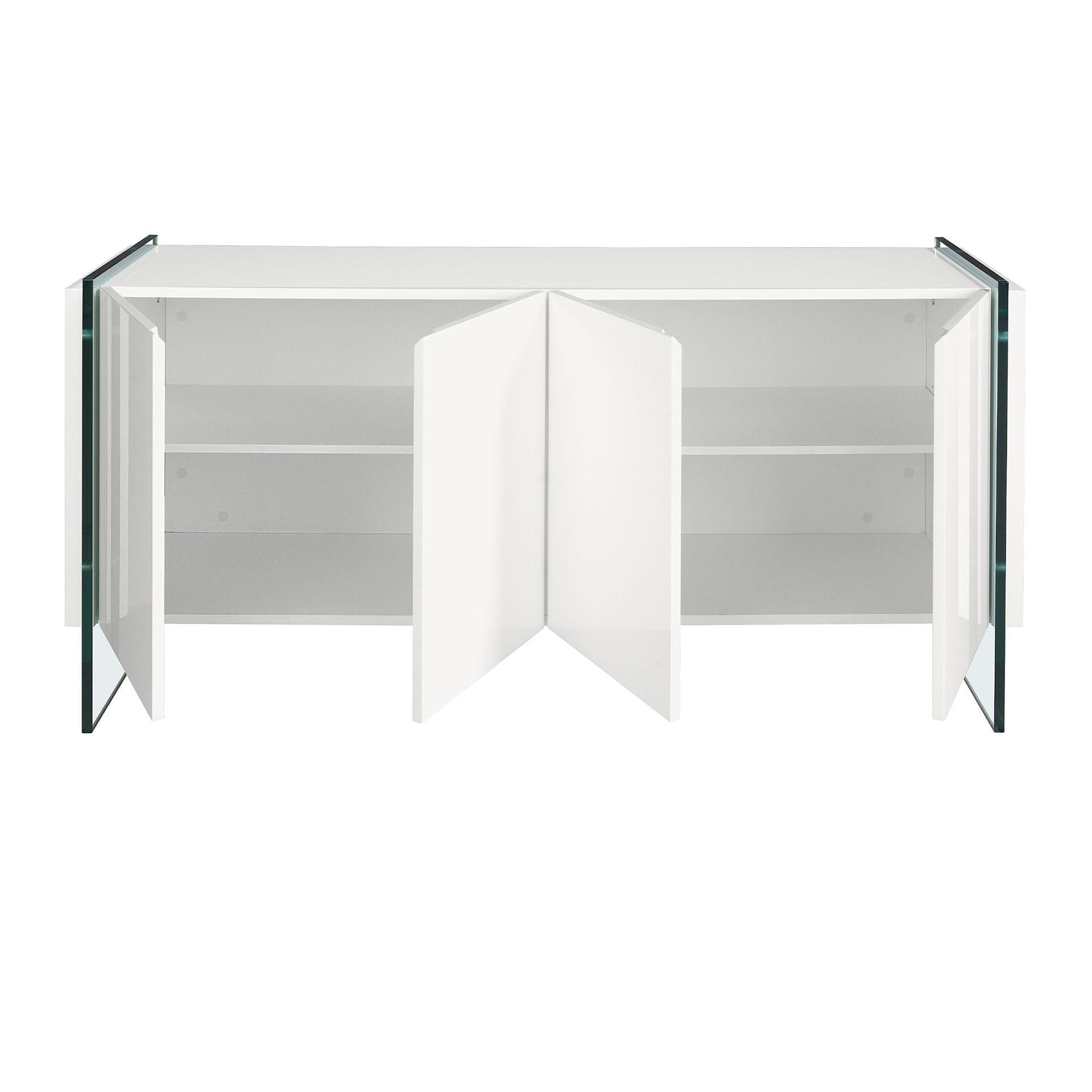 3058 Sideboard Glas Weiß 4
