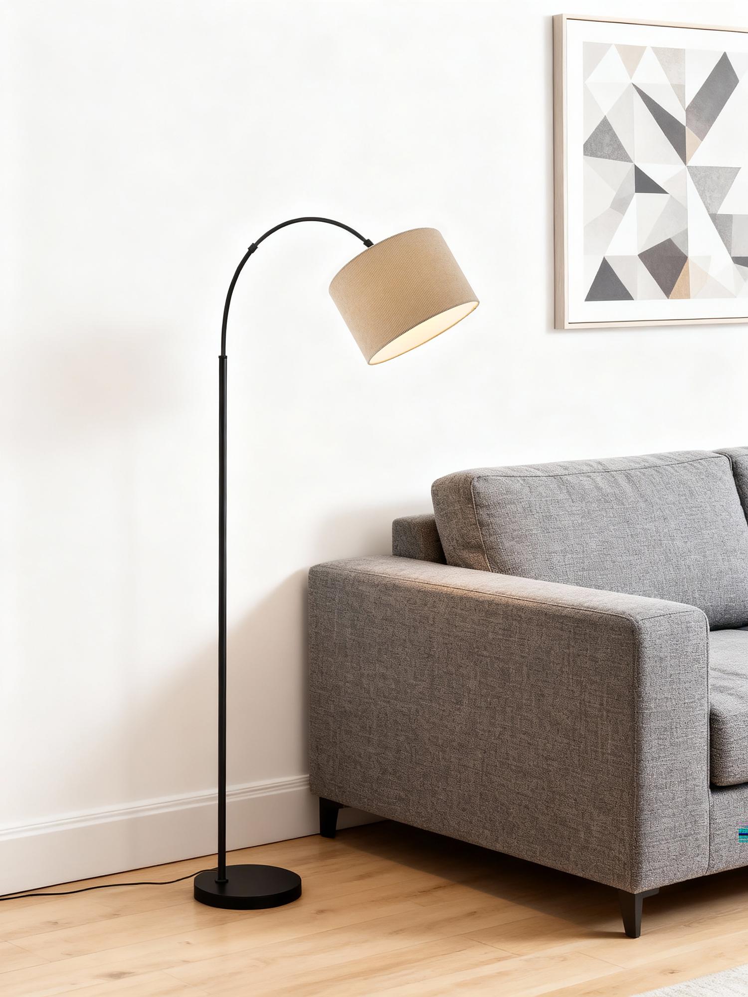 Coning Stehleuchte 1-flammig Samt Hellbraun  2