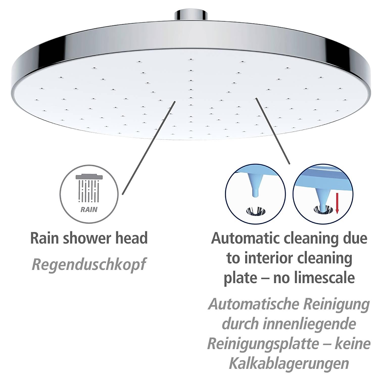 Rain shower head Cleaning I Plastic Chrome Silver 2