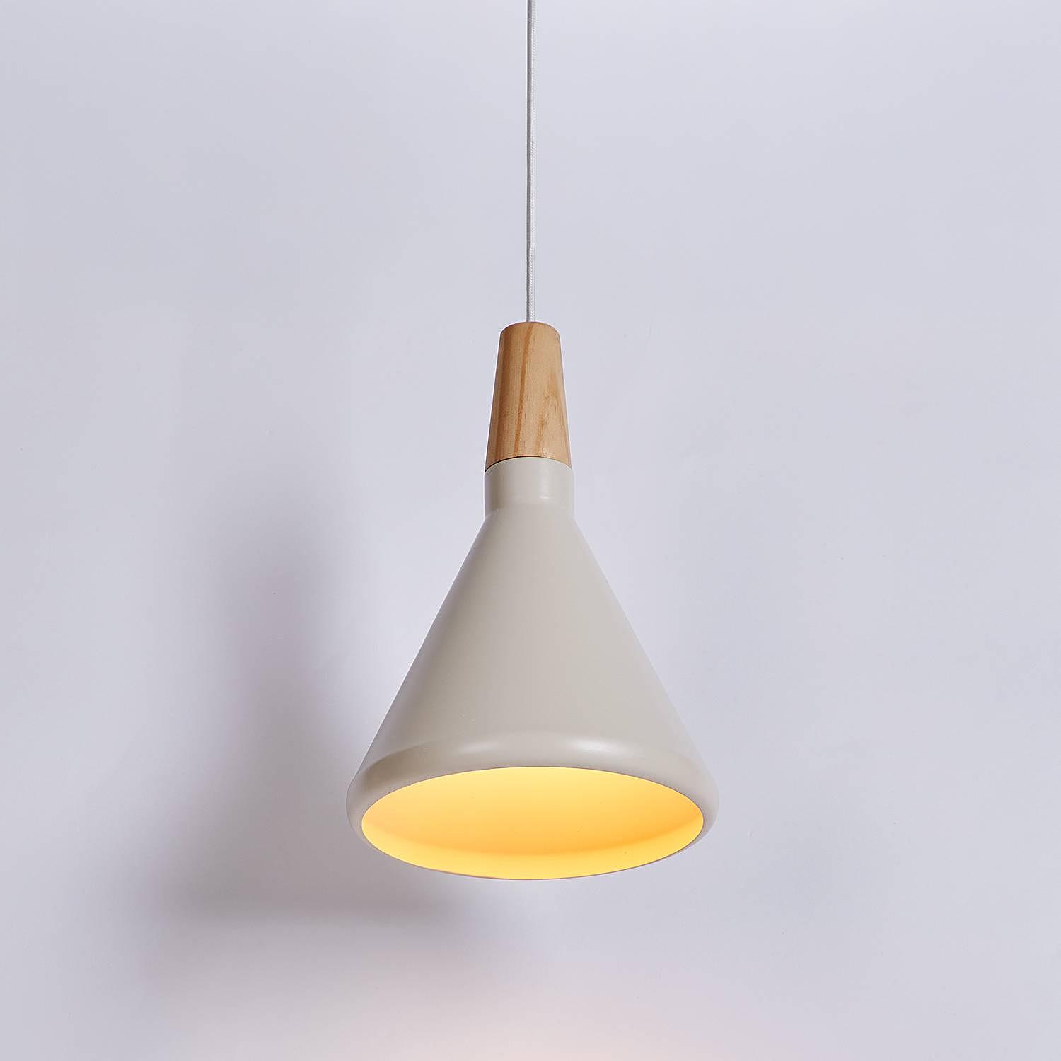 Pendant light SCANDICE 1-Light Iron Pine wood 1