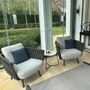 2x Tosca Clubsessel & Beistelltisch Textil Edelstahl Grau 0