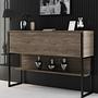 Luxe Sideboard Holz Schwarz Walnuss 1