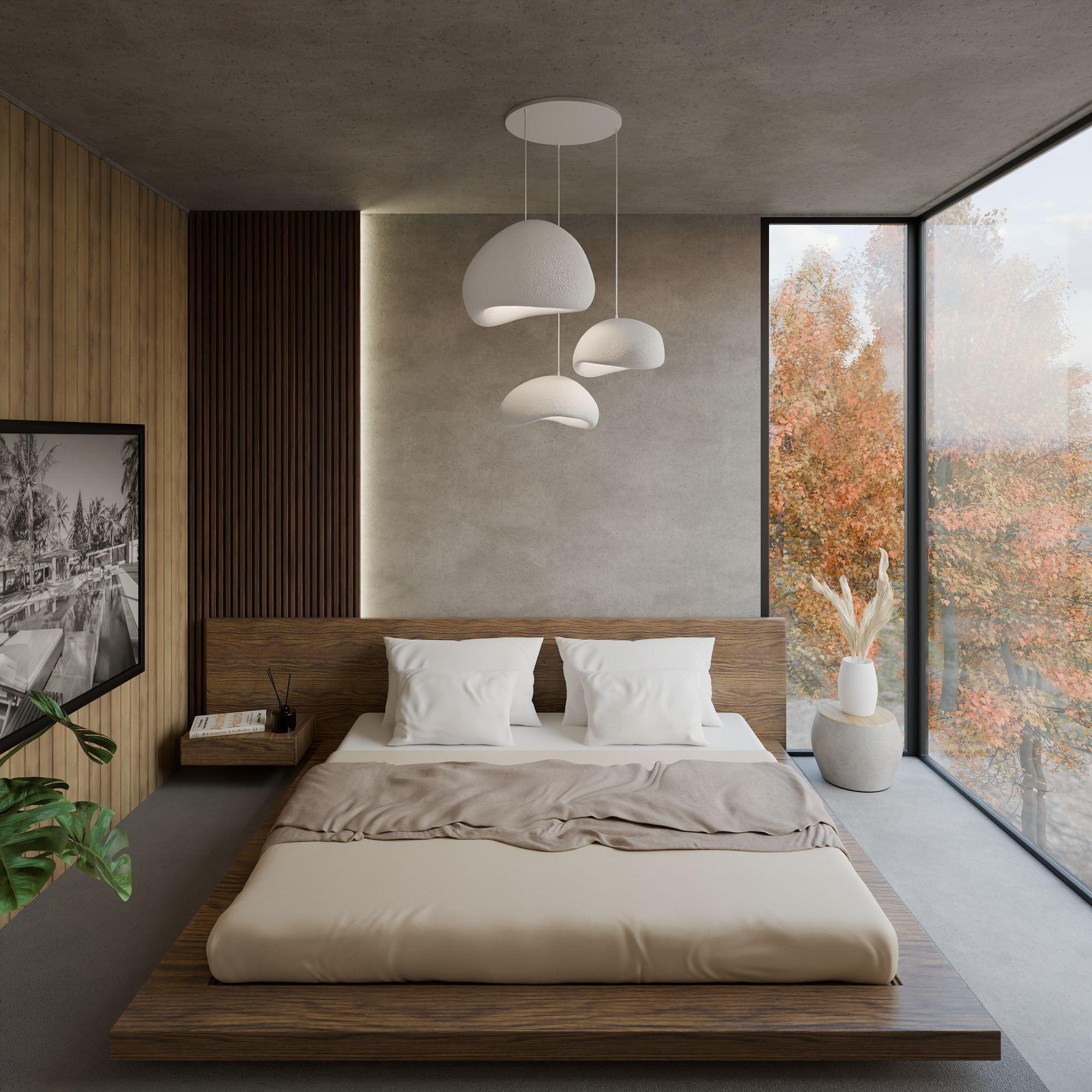 3-Flammig Wabi Sabi Stillforms Pendelleuchte Weiß 3