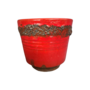 Vintage Blumentopf Keramik Rot 0