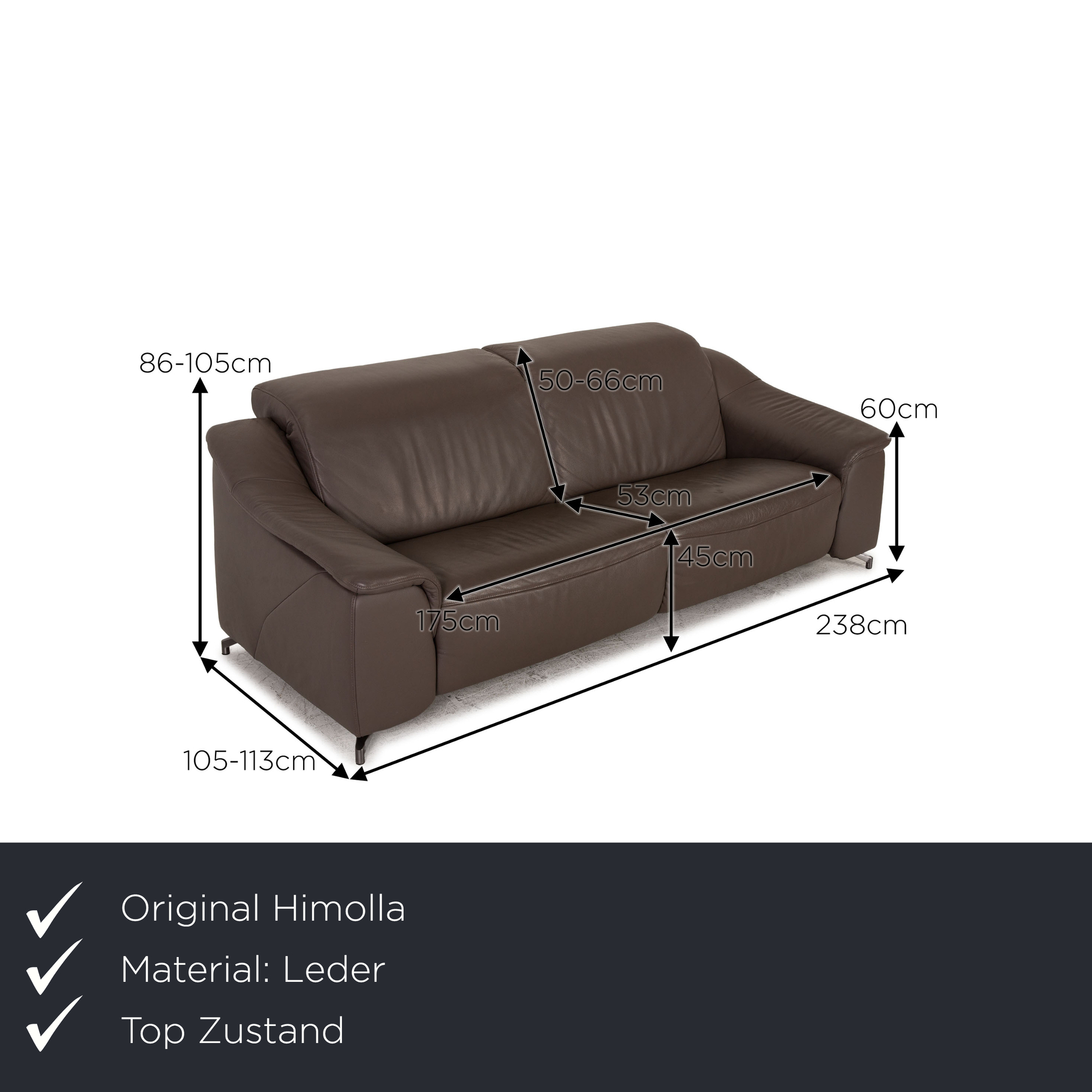 Planopoly Motion Sofa 3-Sitzer Grau 1