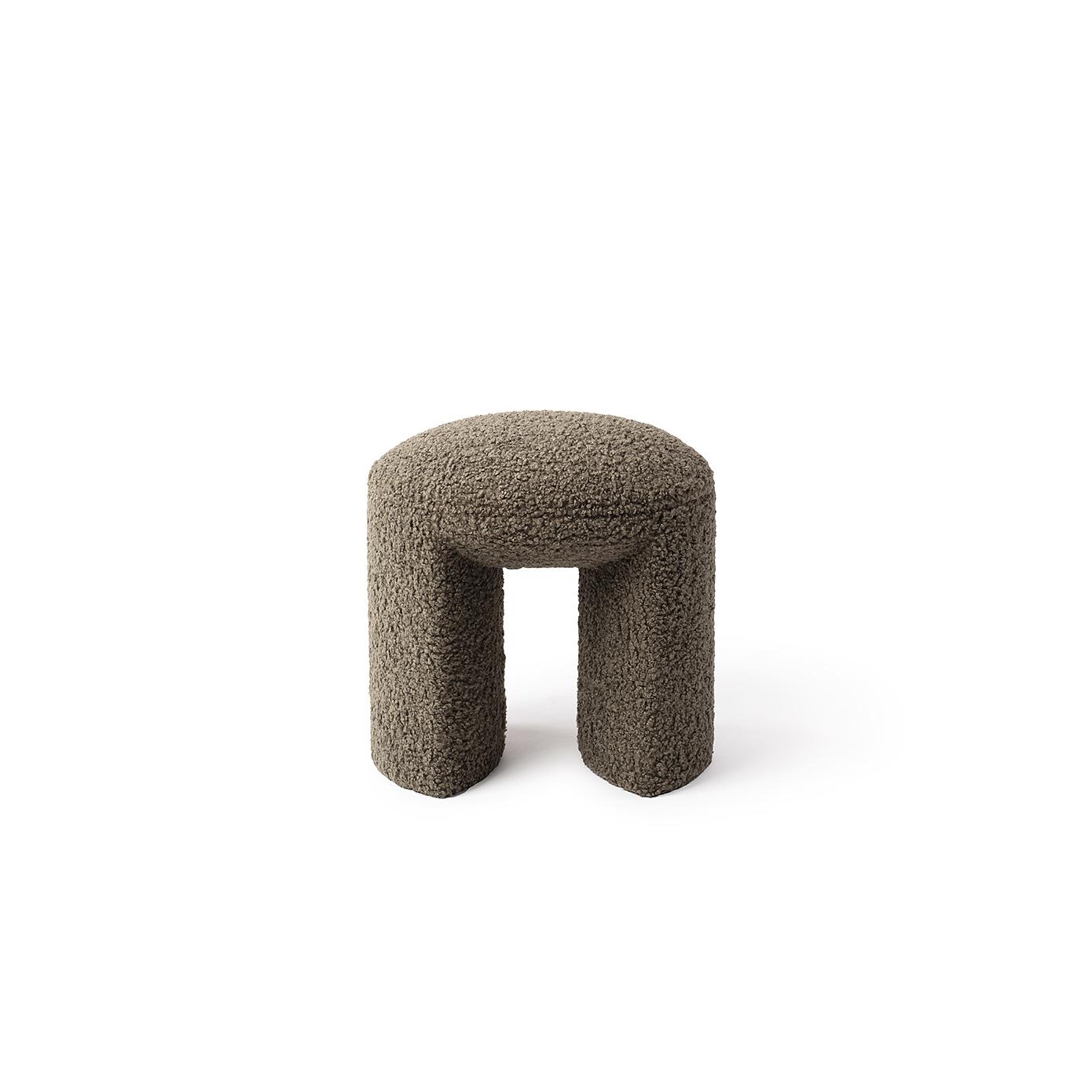 Nachii Plush Moss Hocker  2