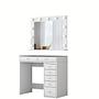 Dressing table with mirror and drawers White 7