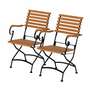 2x Gartenstuhl Holz Metall Braun 0