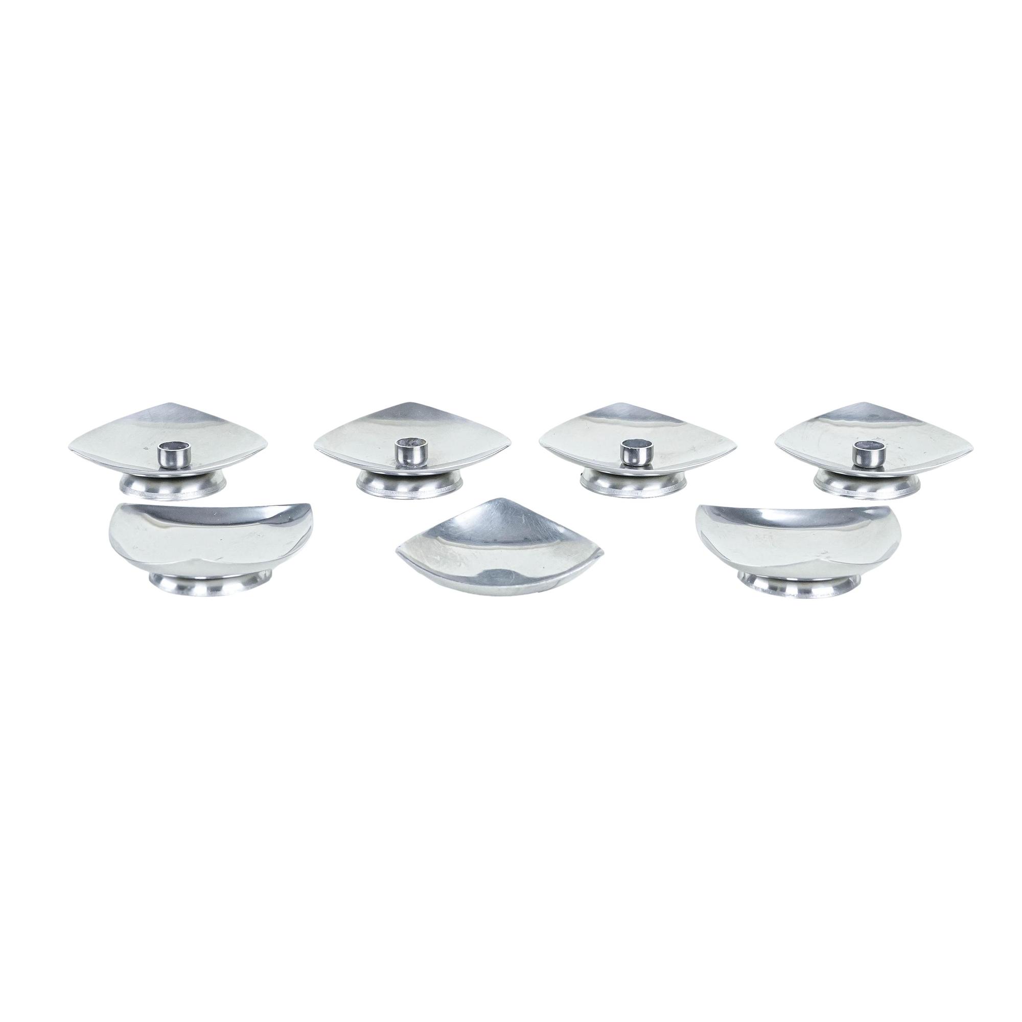 Set of steel candlesticks 1970s 0