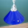 Vintage Pendant Lamp Glass Metal Blue 1970s 1