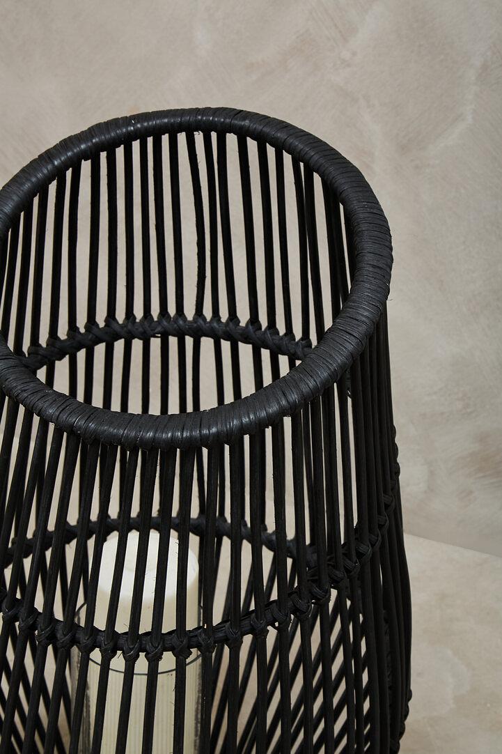 Mataram Große Schwarze Naturrattan Laterne 8