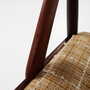 4x Vintage chair teak wood textile beige 1970s 9