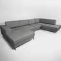Tyme Sofa Landscape with Chaise Lounge Fine Fabric Slate Grey 1