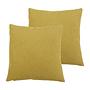 2x Milan Pillowcase Synthetic fiber Khaki 50 x 50 cm 0