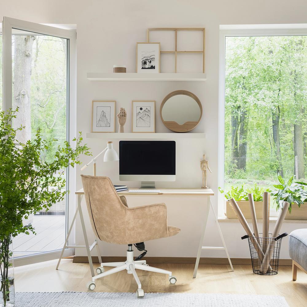 SOLAO LIFE W Office Chair Swivel Fabric Beige 6