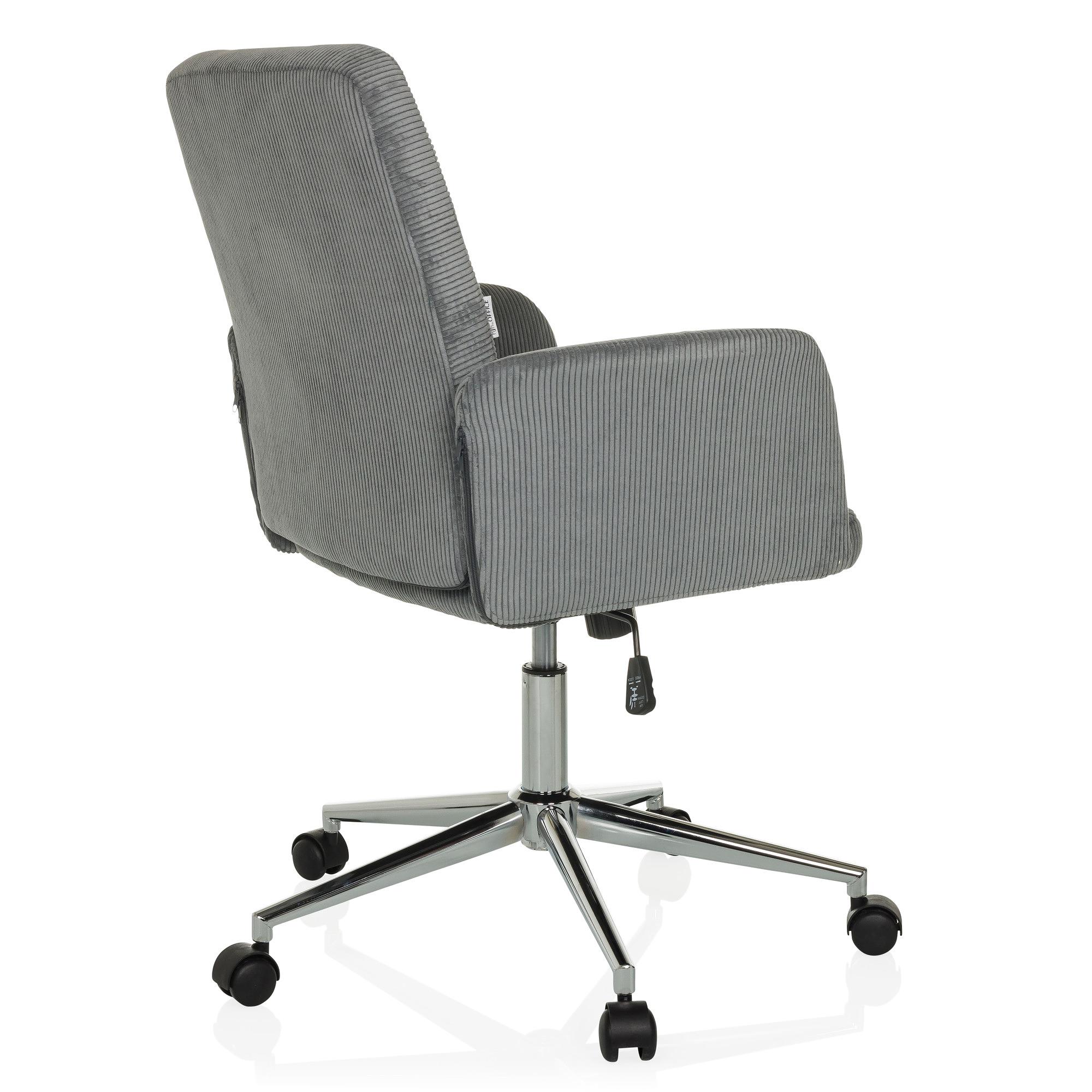 SOLAO CORD Bürostuhl Drehbar mit Rollen Cord-Optik Grau 5