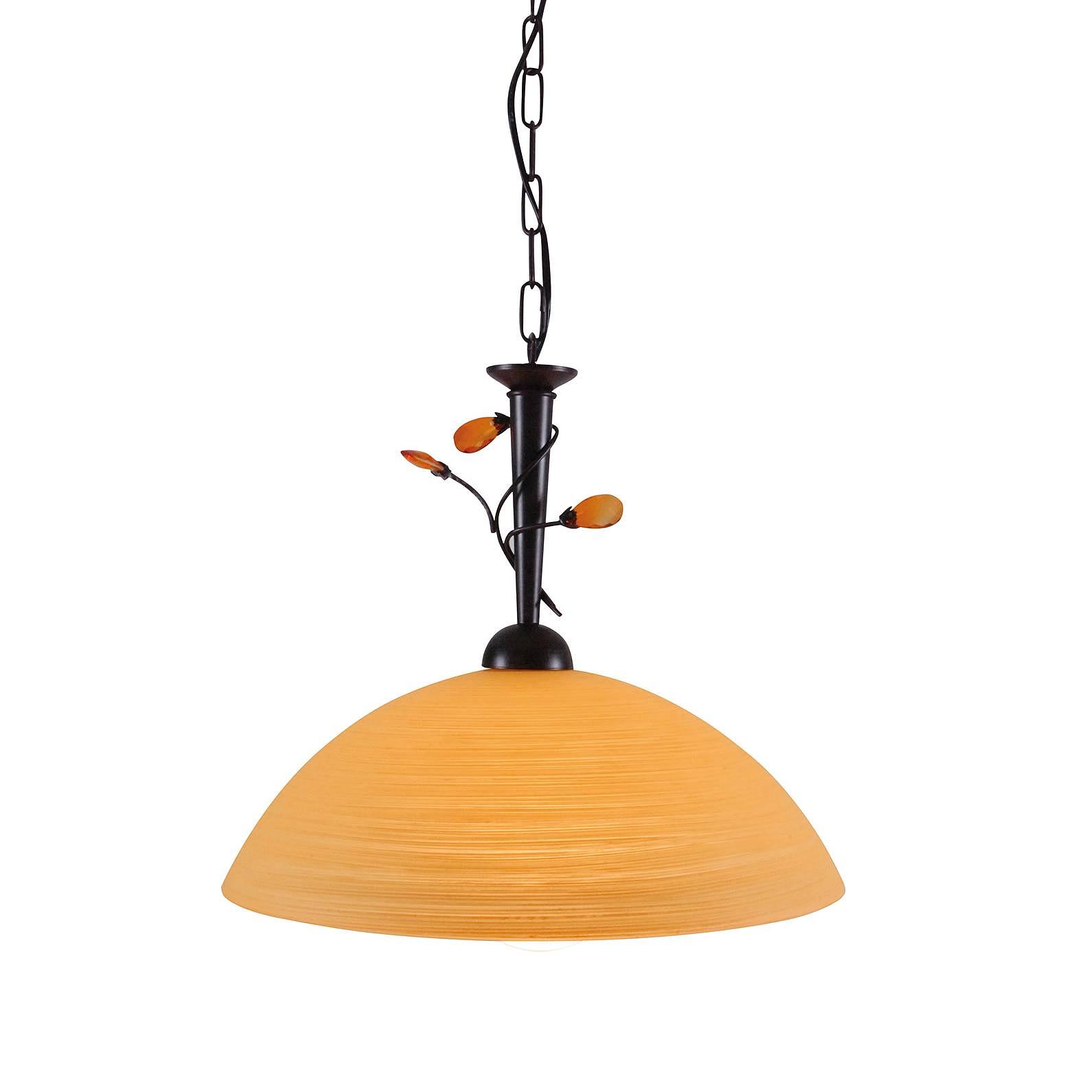 Rustic Flower Glaspendelleuchte Braun Metall 1-flammig 0